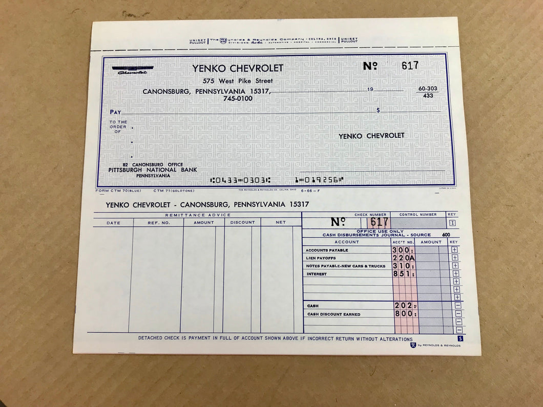 Original Yenko memorabilia check 575 West Pike St.